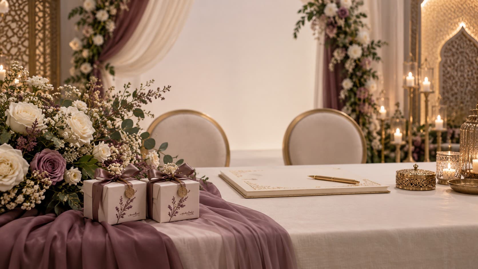 Burgundy Vow styled scene