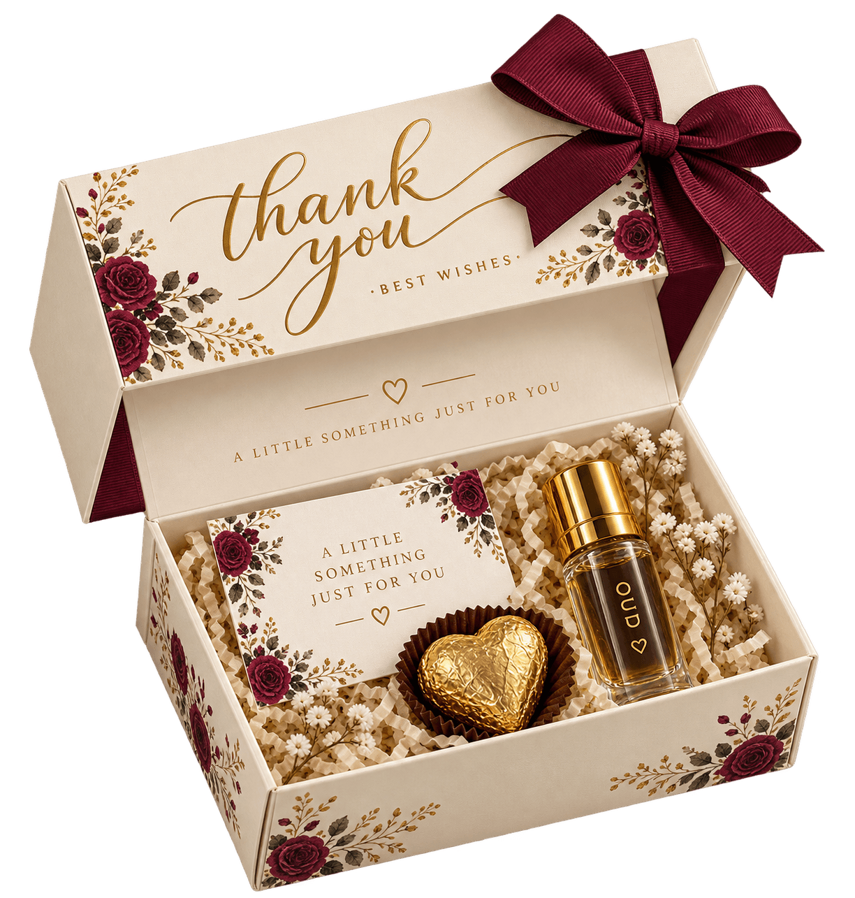 Ivory thank-you favour box